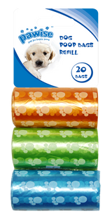 Pawise Hundekotbeutel Nachfüllrollen, 3 x 20 Stk