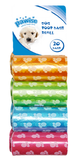 Pawise Hundekotbeutel Nachfüllrollen, 8 Rollen, 160 Beutel