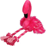 Pawise Hundespielzeug Flamingo, Plüsch, Tau-Seil, Quietscher, Large, 38 x 20 x 10 cm