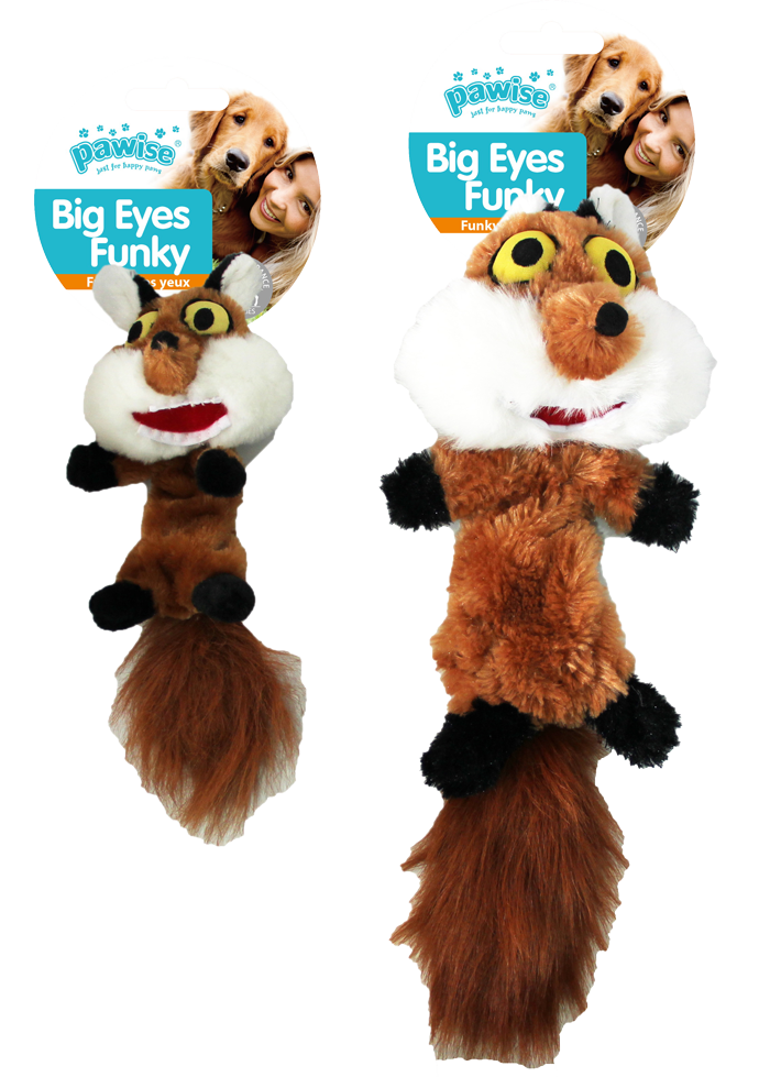 Pawise Hundespielzeug Plüsch Fuchs, Quietschfunktion, elastische Beine, Größe S