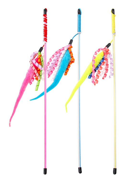 Pawise Katzenspielangel Snake, Stock 45,5 cm, Seil 70 cm, Spielzeug 19 cm