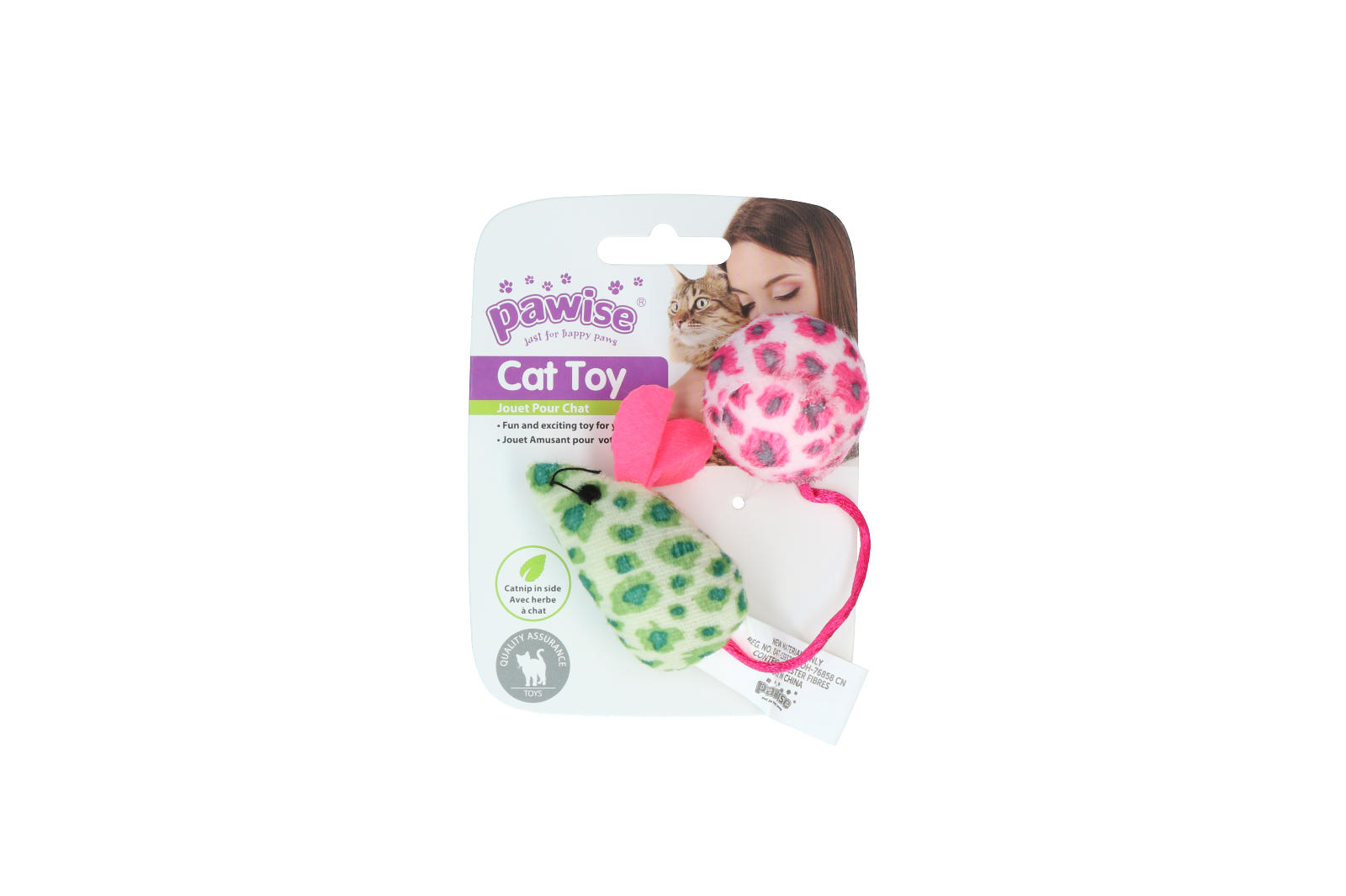 Pawise Katzenspielzeug, Maus und Ball, mit Catnip, 2-tlg. Set