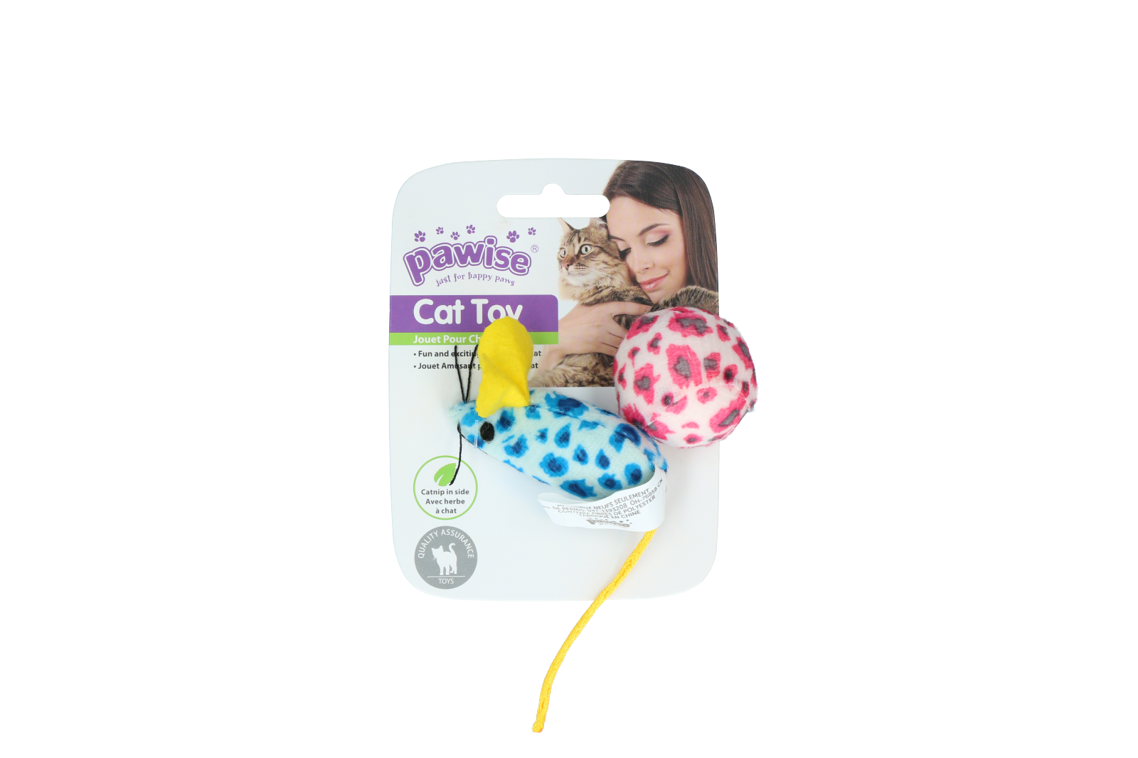 Pawise Katzenspielzeug, Maus und Ball, mit Catnip, 2-tlg. Set