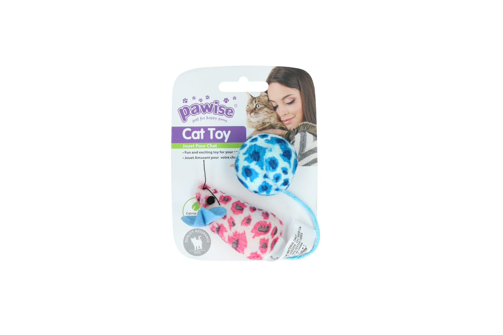 Pawise Katzenspielzeug, Maus und Ball, mit Catnip, 2-tlg. Set