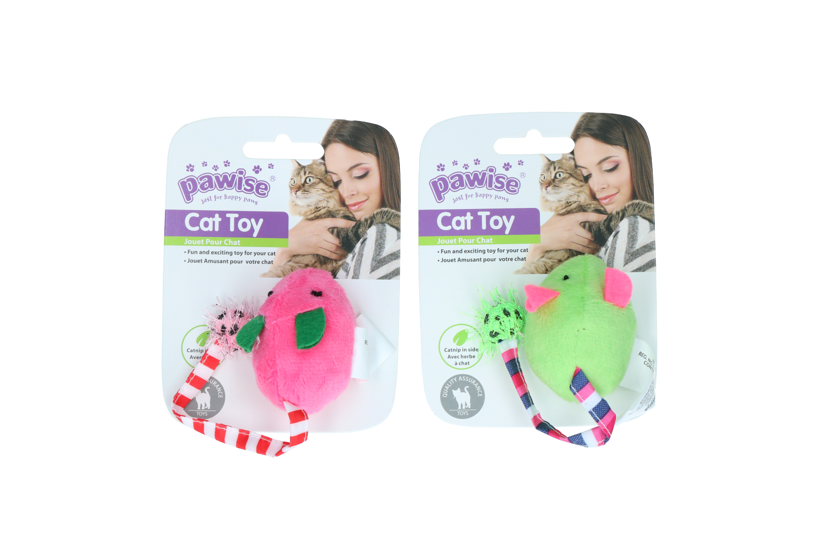 Pawise Katzenspielzeug Maus, Plüsch, Catnip, Knistergeräusch, 16 cm