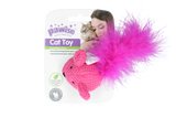 Pawise Katzenspielzeug Maus, Wolle, Catnip, Federn, 14 cm