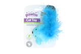 Pawise Katzenspielzeug Maus, Wolle, Catnip, Federn, 14 cm