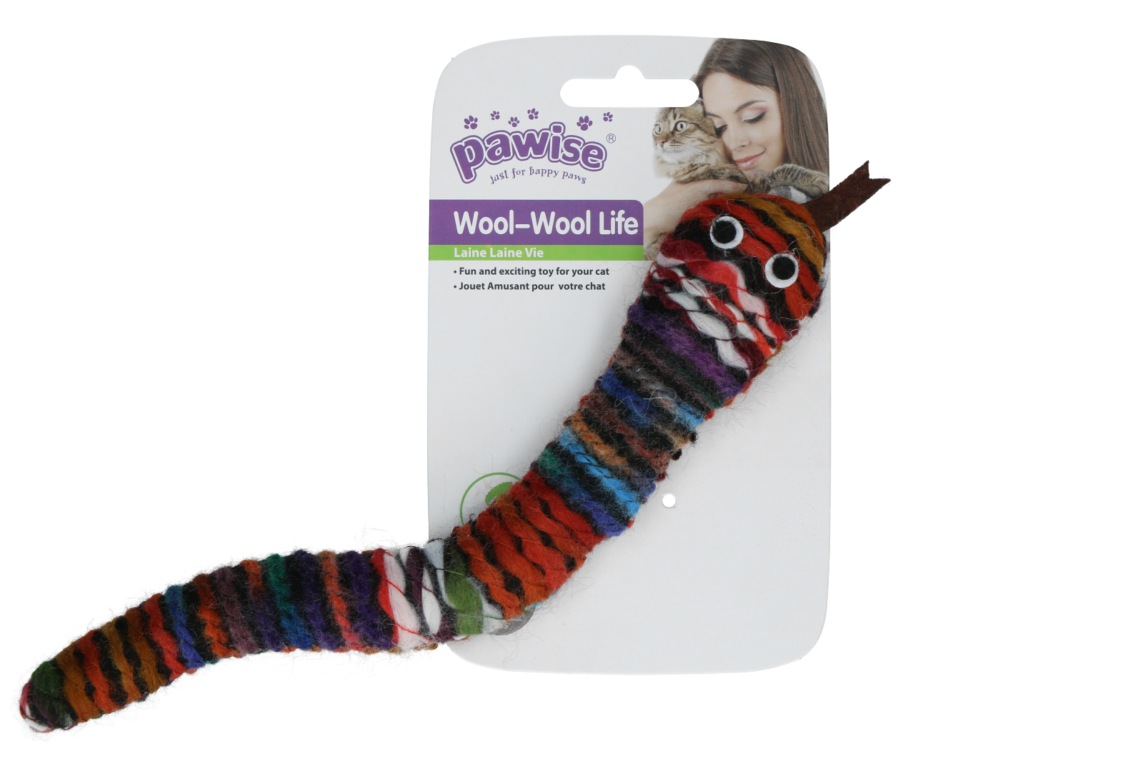 Pawise Katzenspielzeug Schlange, gestrickt, mit Catnip, Quietscher, 23 cm
