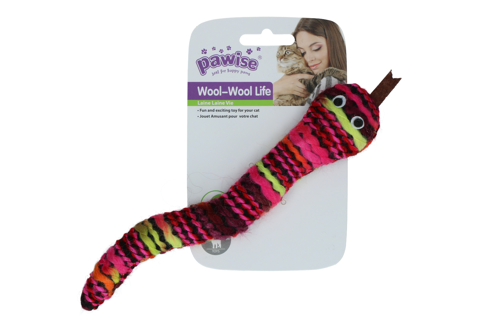 Pawise Katzenspielzeug Schlange, gestrickt, mit Catnip, Quietscher, 23 cm