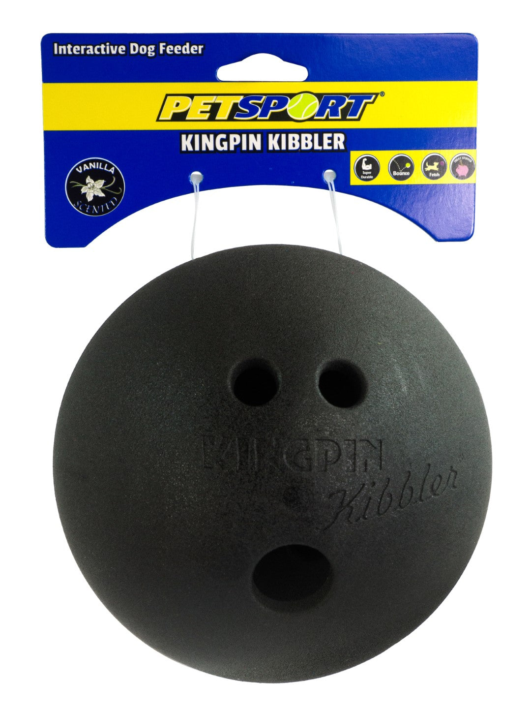 Petsport Hundespielzeug Kingpin Kibbler, schwarz, Ø 15 cm