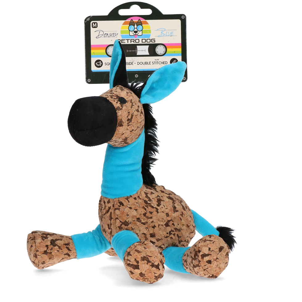 Retrodog Hundespielzeug Donkey, Blau, M, 26 x 33 cm