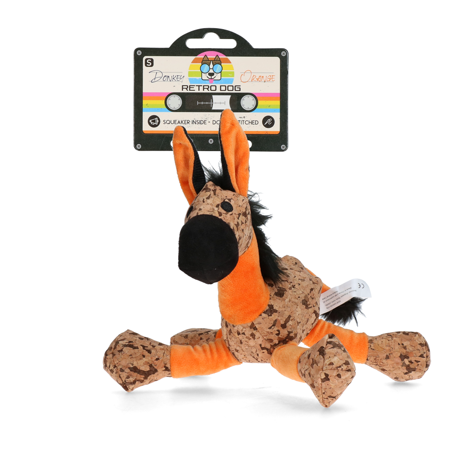 Retrodog Hundespielzeug Esel, Orange, S, 20 x 25 cm