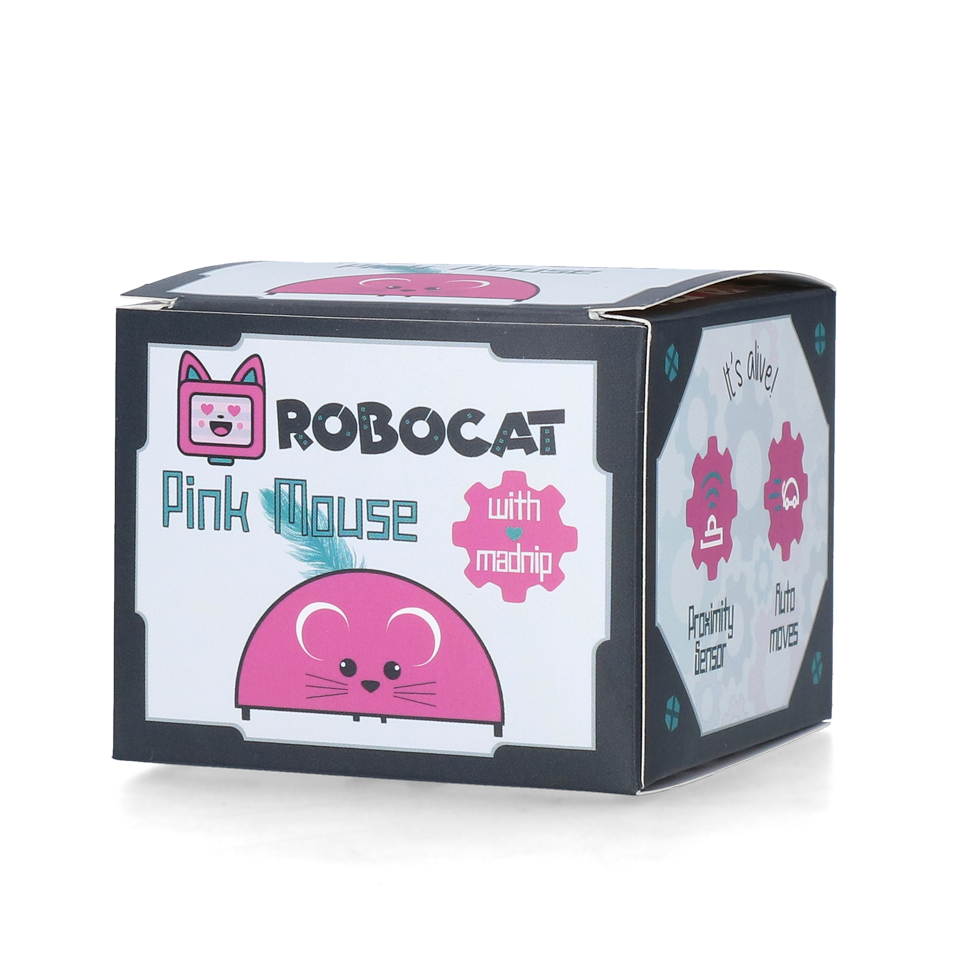 Robocat Katzenspielzeug Maus, interaktiv, Bewegungssensor, MADNIP, mit Beleuchtung, rosa