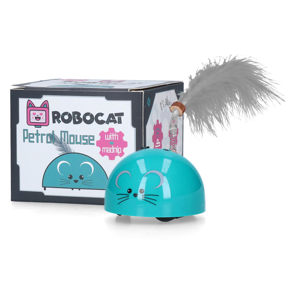 Robocat Interaktive Katzen-Spielzeugmaus, Bewegungssensor, MADNIP, Beleuchtung, petrol