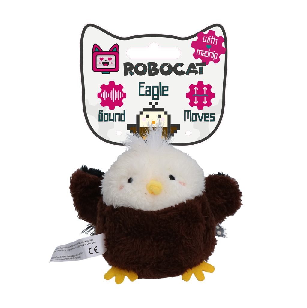 Robocat Katzenspielzeug Adler, beweglich, Soundfunktion, Madnip, wiederaufladbar