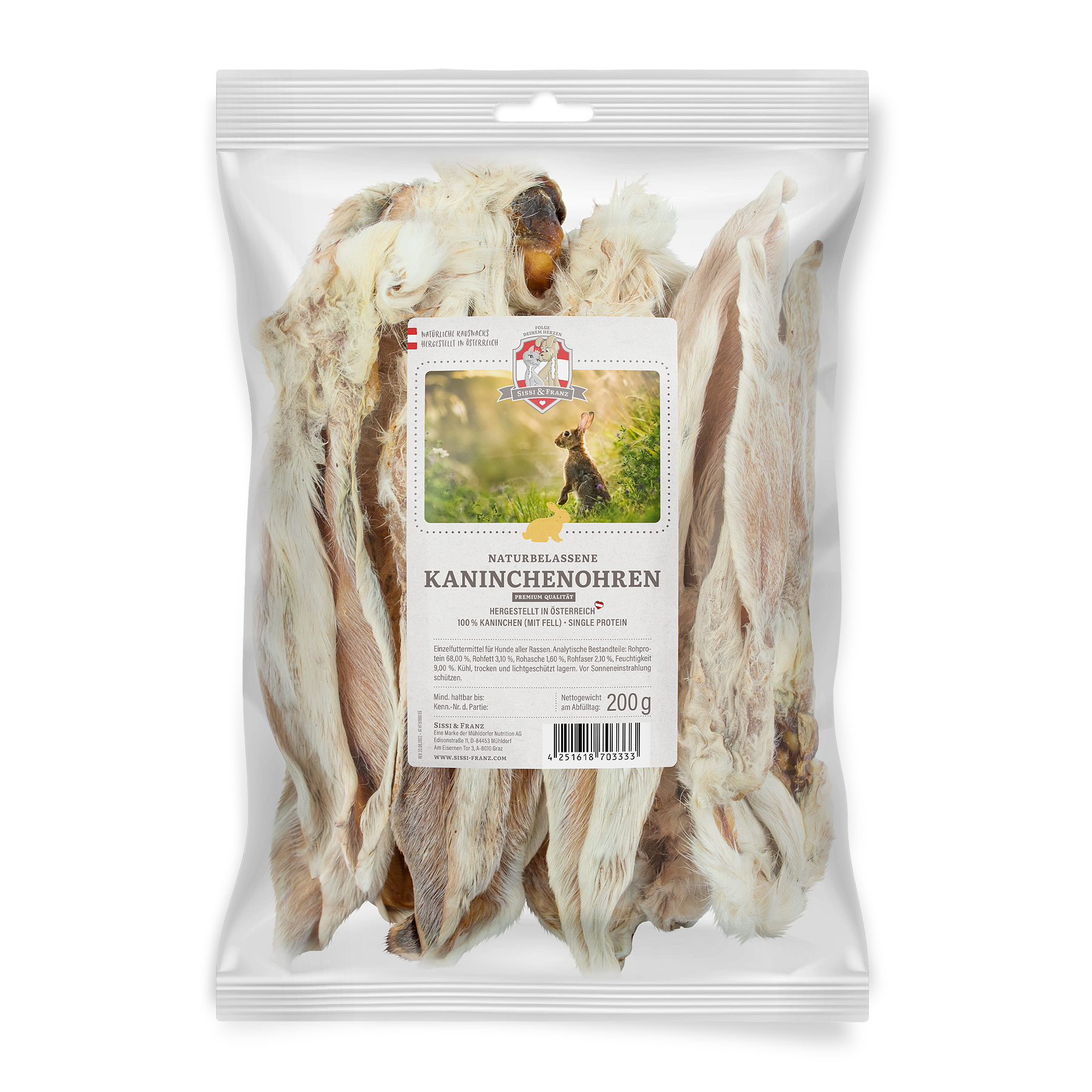 Sissi & Franz - Kaninchenohren mit Fell 200 g