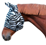 Fliegenschutzmaske, Zebra-Design, Warmblut Cob, mit Ohrenschutz