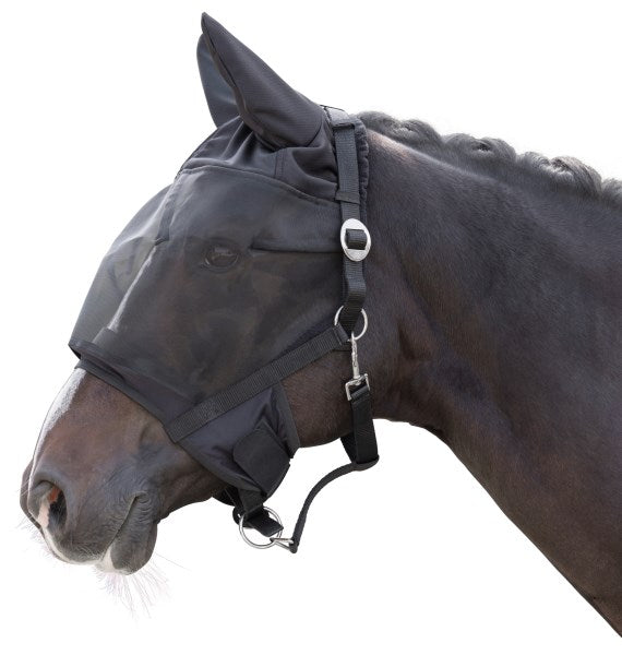 Halfter mit integrierter Fliegenschutzmaske, Pony, mit Ohrenschutz, Merkloos