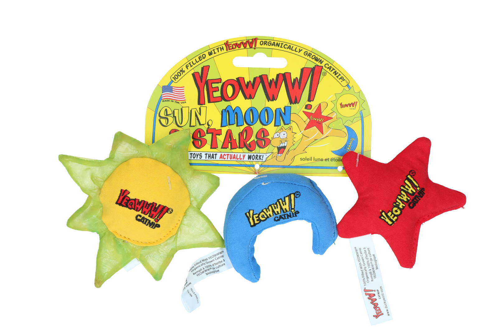 Yeowww! Katzenspielzeug Set, Baumwolle, Katzenminze, 8–10 cm, 3 Stk