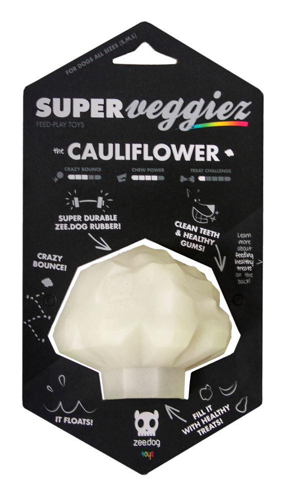 Zee.dog Super Veggiez, Blumenkohl, schwimmfähig, glow in the dark, aus Kautschuk
