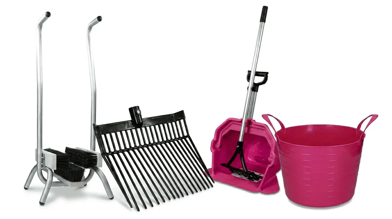 Stall Hygiene-Set Rosa/Schwarz